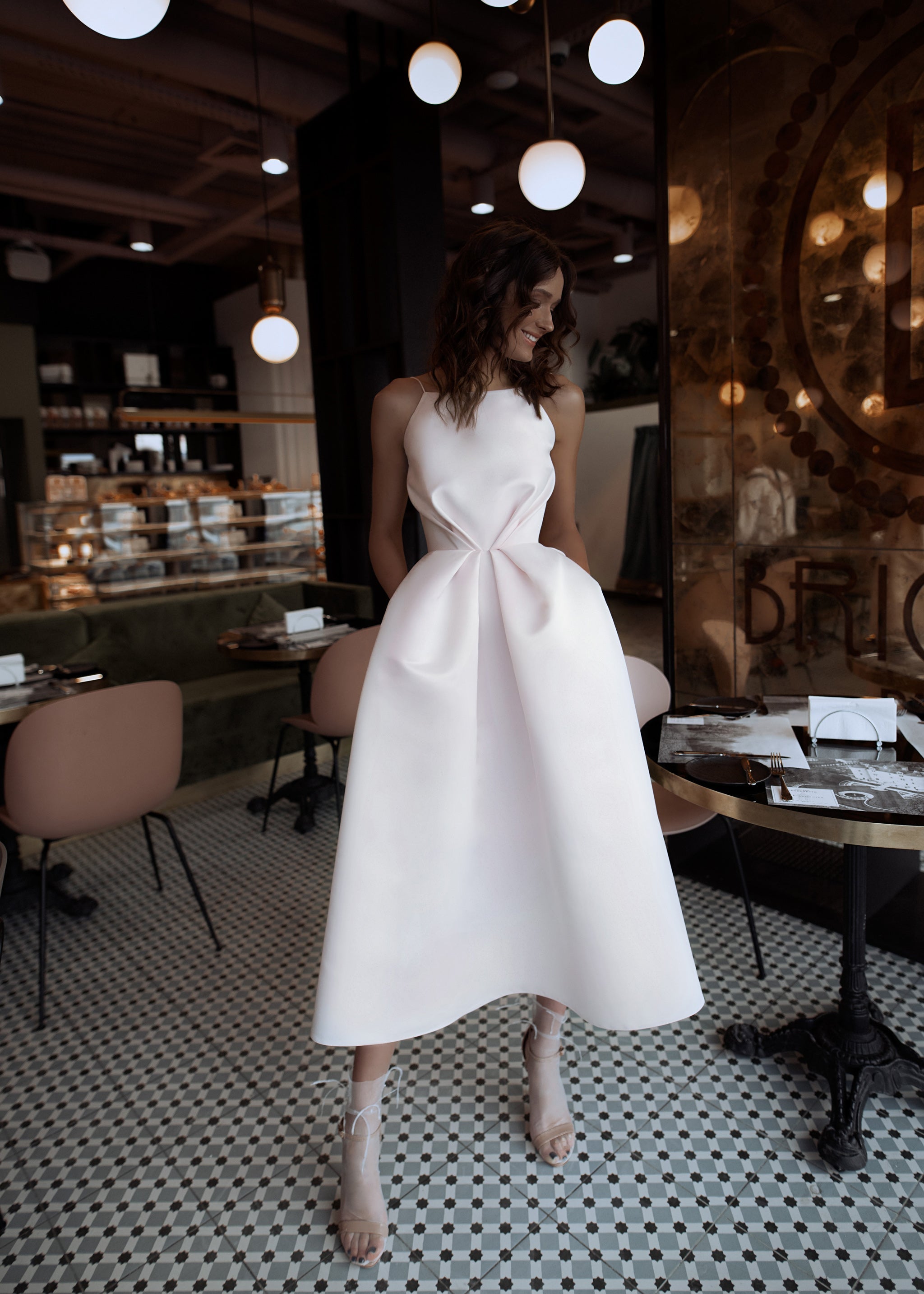 modest minimalist wedding dress